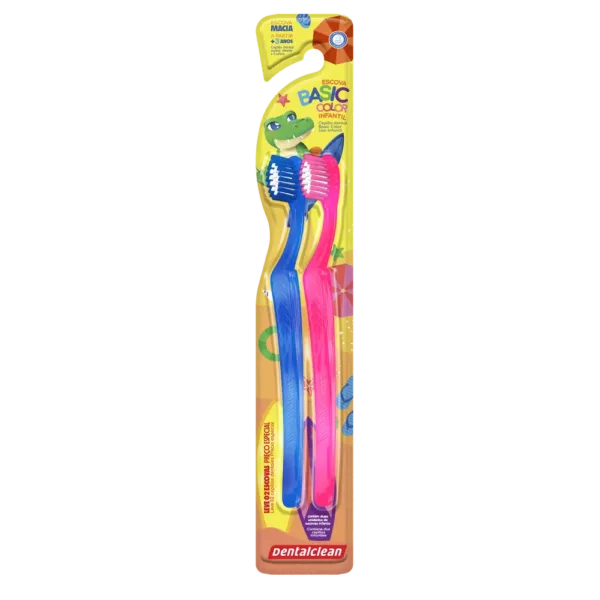 ESCOVA DE DENTE DENTALCLEAN BASIC COLOR LEVE 2 PREÇO ESPECIAL INFANTIL MACIA