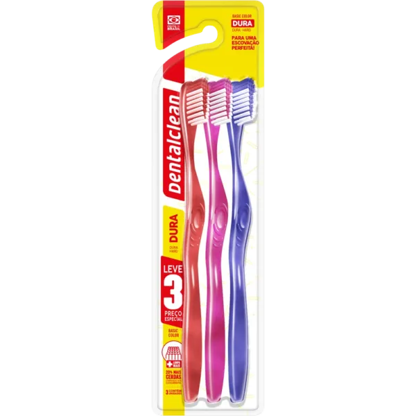 ESCOVA DE DENTE DENTALCLEAN POP BASIC COLOR LEVE 3 PAGUE 2 DURA