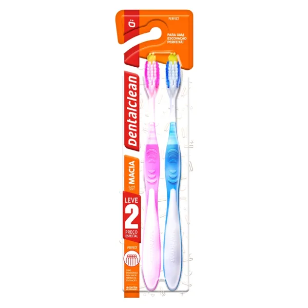 ESCOVA DE DENTE DENTALCLEAN PERFECT LEVE 2 PREÇO ESPECIAL MACIA