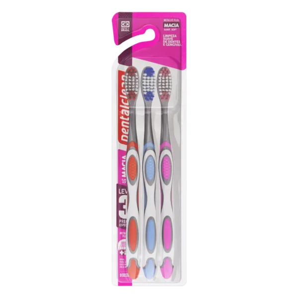ESCOVA DE DENTE DENTALCLEAN METALLIC PLUS LEVE 3 PREÇO ESPECIAL MACIA