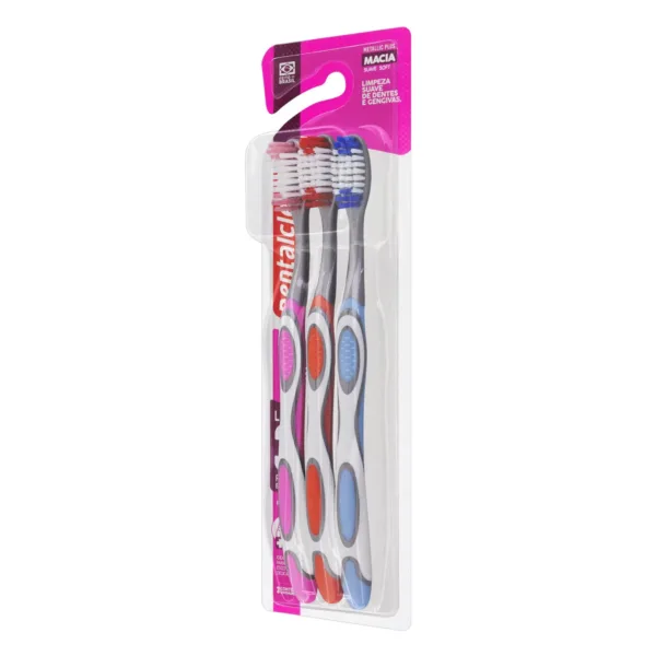 ESCOVA DE DENTE DENTALCLEAN METALLIC PLUS LEVE 3 PREÇO ESPECIAL MACIA - Imagem 2
