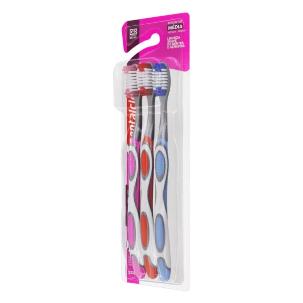 ESCOVA DE DENTE DENTALCLEAN METALLIC PLUS LEVE 3 PREÇO ESPECIAL MÉDIA - Imagem 2