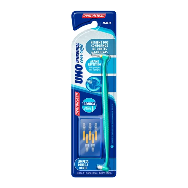 ESCOVA DENTALCLEAN UNO INTERDENTAL COM REFIL CÔNICO