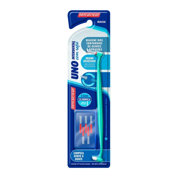 ESCOVA DENTALCLEAN UNO INTERDENTAL COM REFIL 0,5MM