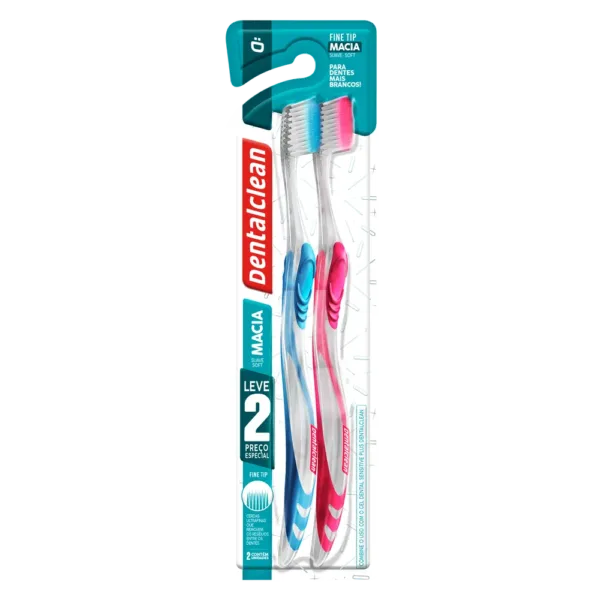 ESCOVA DE DENTE DENTALCLEAN FINE TIP LEVE 2 PREÇO ESPECIAL MACIA