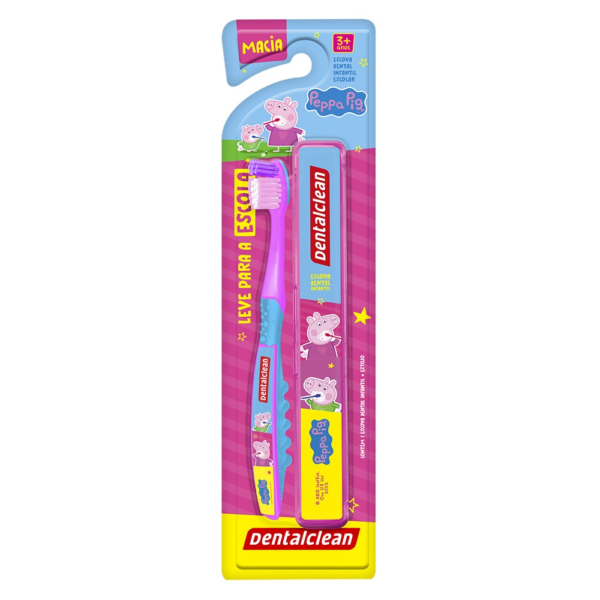 ESCOVA DE DENTE DENTALCLEAN PEPPA PIG ESCOLAR INFANTIL MACIA