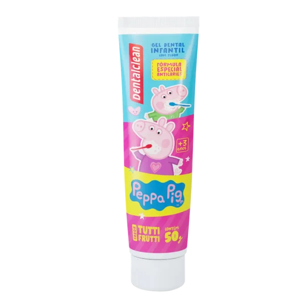 GEL COM FLÚOR DENTALCLEAN PEPPA PIG INFANTIL 50G PACK COM 3 UNIDADES - Imagem 4
