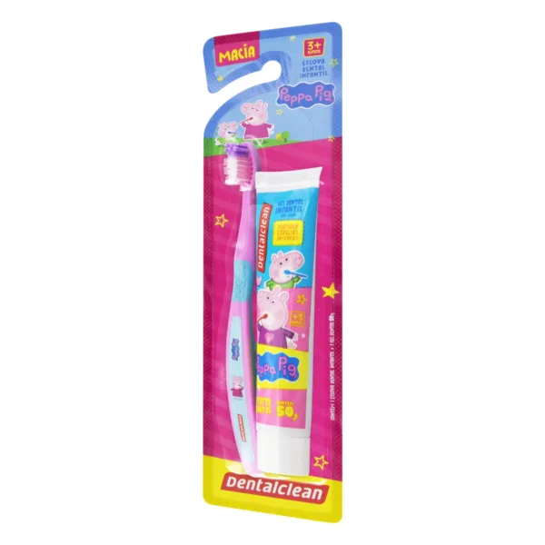 GEL COM FLÚOR + ESCOVA  MACIA DENTALCLEAN PEPPA - Imagem 4