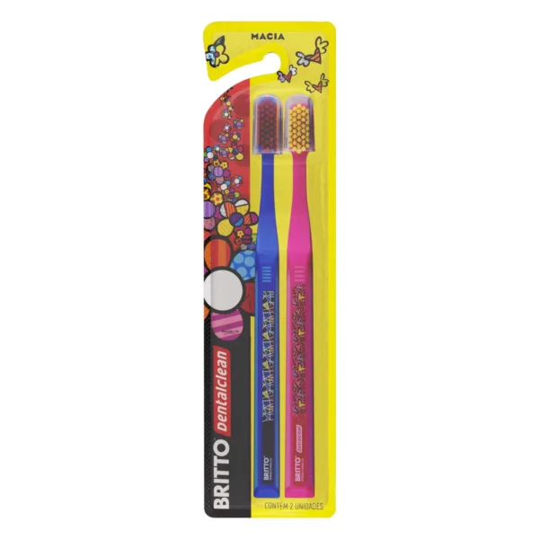 ESCOVA DE DENTE DENTALCLEAN ROMERO BRITTO LEVE 2 PREÇO ESPECIAL MACIA