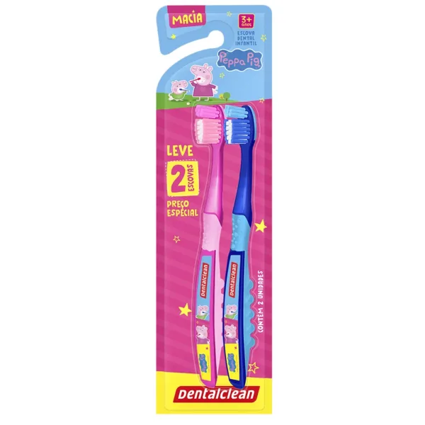 ESCOVA DE DENTE DENTALCLEAN PEPPA PIG LEVE 2 PREÇO ESPECIAL MACIA