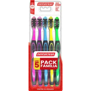 ESCOVA DE DENTE DENTALCLEAN MAGIC LEVE 5  PACK FAMÍLIA MACIA
