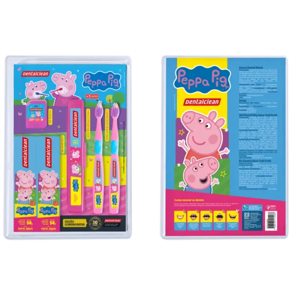 KIT COMEMORATIVO 30 ANOS DENTALCLEAN PEPPA PIG