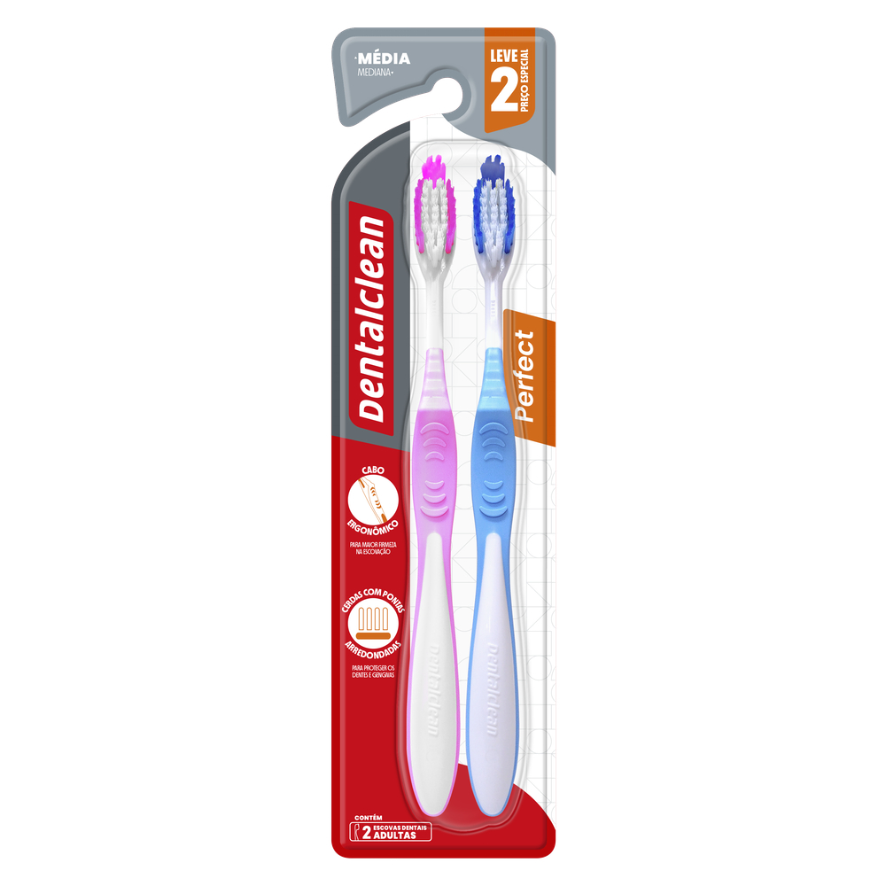 Loja Oficial Dentalclean - ESCOVA DE DENTE DENTALCLEAN PERFECT LEVE 2 PREÇO ESPECIAL MÉDIA