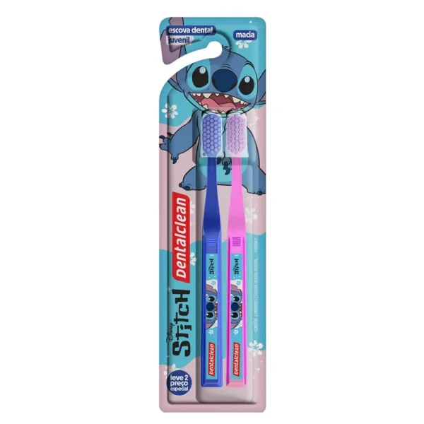 ESCOVA DE DENTE DENTALCLEAN JUVENIL STITCH LEVE 2 PREÇO ESPECIAL MACIA