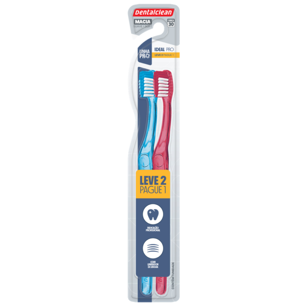 ESCOVA DE DENTE DENTALCLEAN IDEAL PRO LEVE 2 PREÇO ESPECIAL MACIA